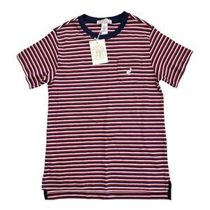 TBBC Boys 8 NWT Carter Crewneck Short Sleeve Shirt Kennedy Cruise Stripe Multi